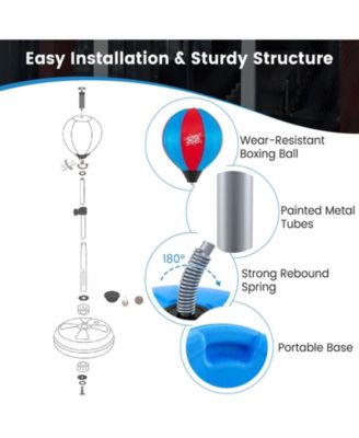 Adjustable Punching Bag with Stand and Boxing Gloves for Both Adults and Kids