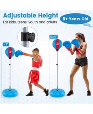 Adjustable Punching Bag with Stand and Boxing Gloves for Both Adults and Kids