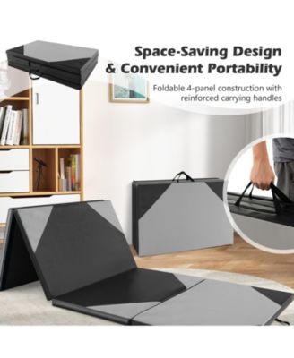 10 Feet x 4 Feet x 2 Inch Folding Exercise Mat with Hook and Loop Fasteners