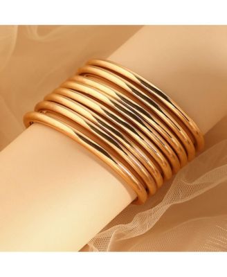 Women's The Metallic-Stack Bangle Bracelet - Old Gold