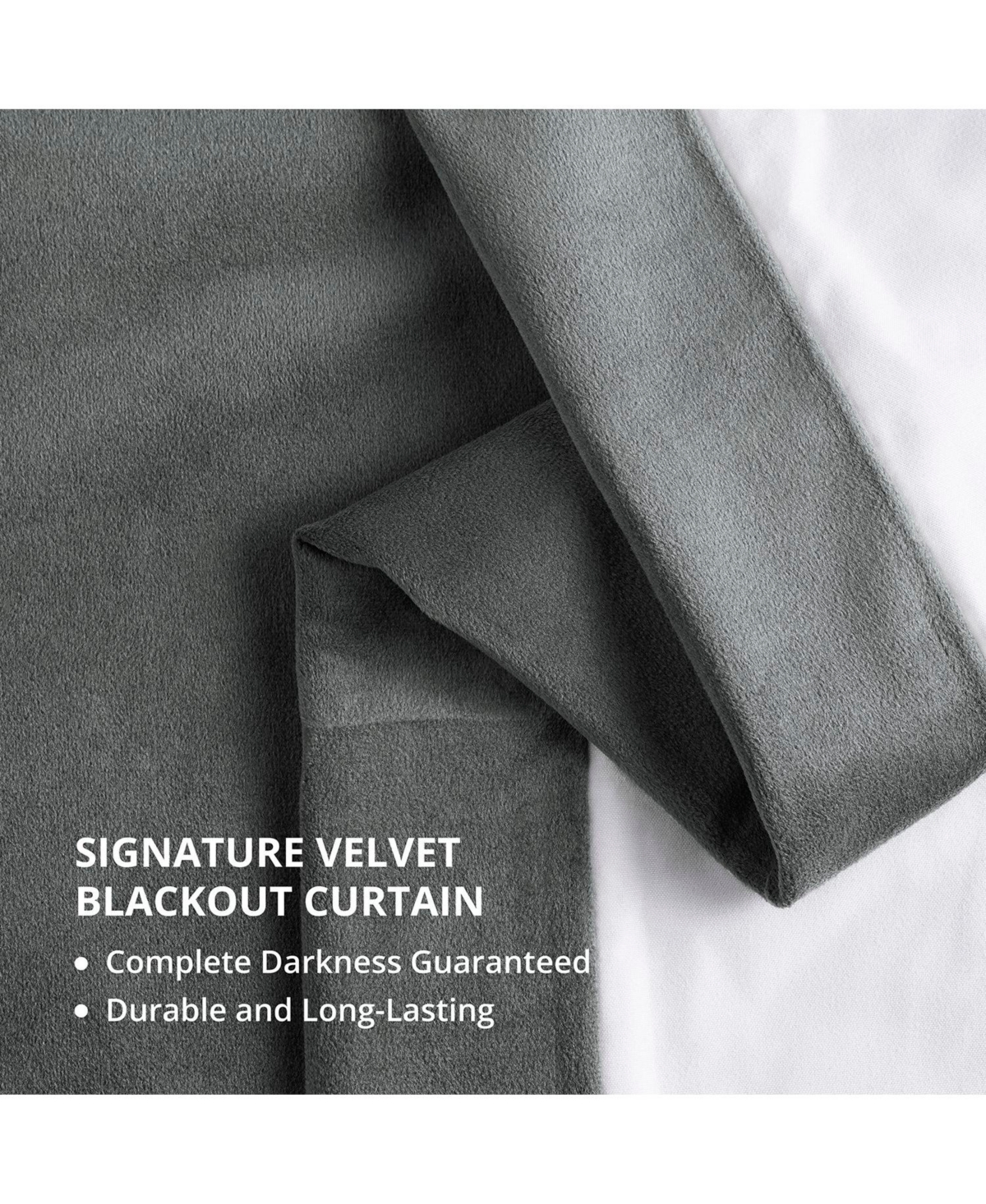 Half Price Drapes Natural Grey Signature Velvet Blackout Curtain