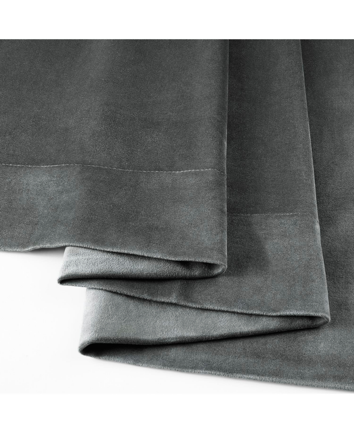 Half Price Drapes Natural Grey Signature Velvet Blackout Curtain