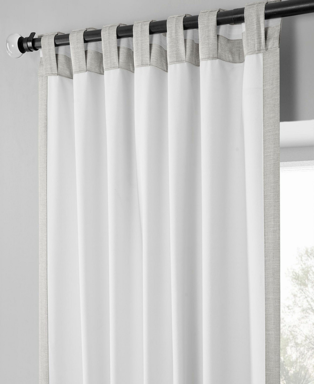 Half Price Drapes Boho Chic Faux Linen Blackout Curtain Pair (2 Panels