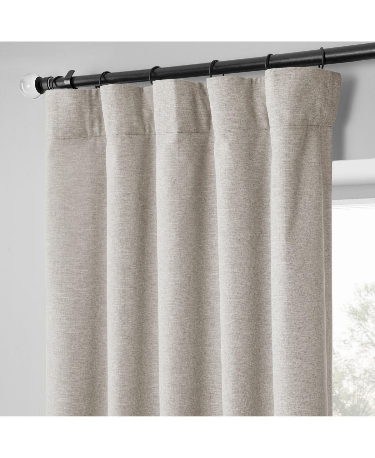 Half Price Drapes Boho Chic Faux Linen Blackout Curtain Pair (2 Panels