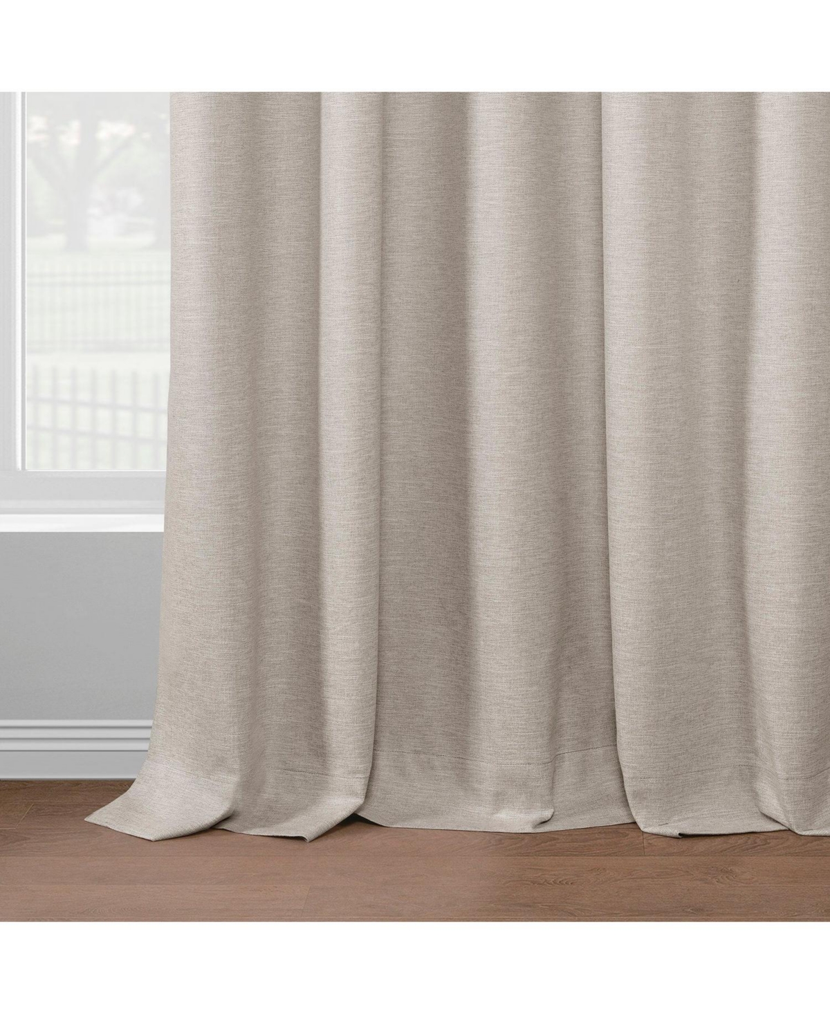 Half Price Drapes Boho Chic Faux Linen Blackout Curtain Pair (2 Panels
