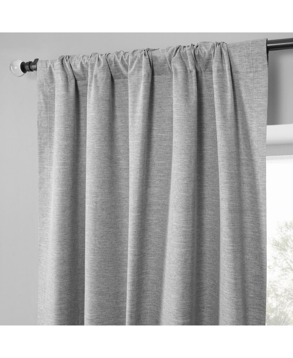 Half Price Drapes Boho Chic Faux Linen Blackout Curtain Pair (2 Panels
