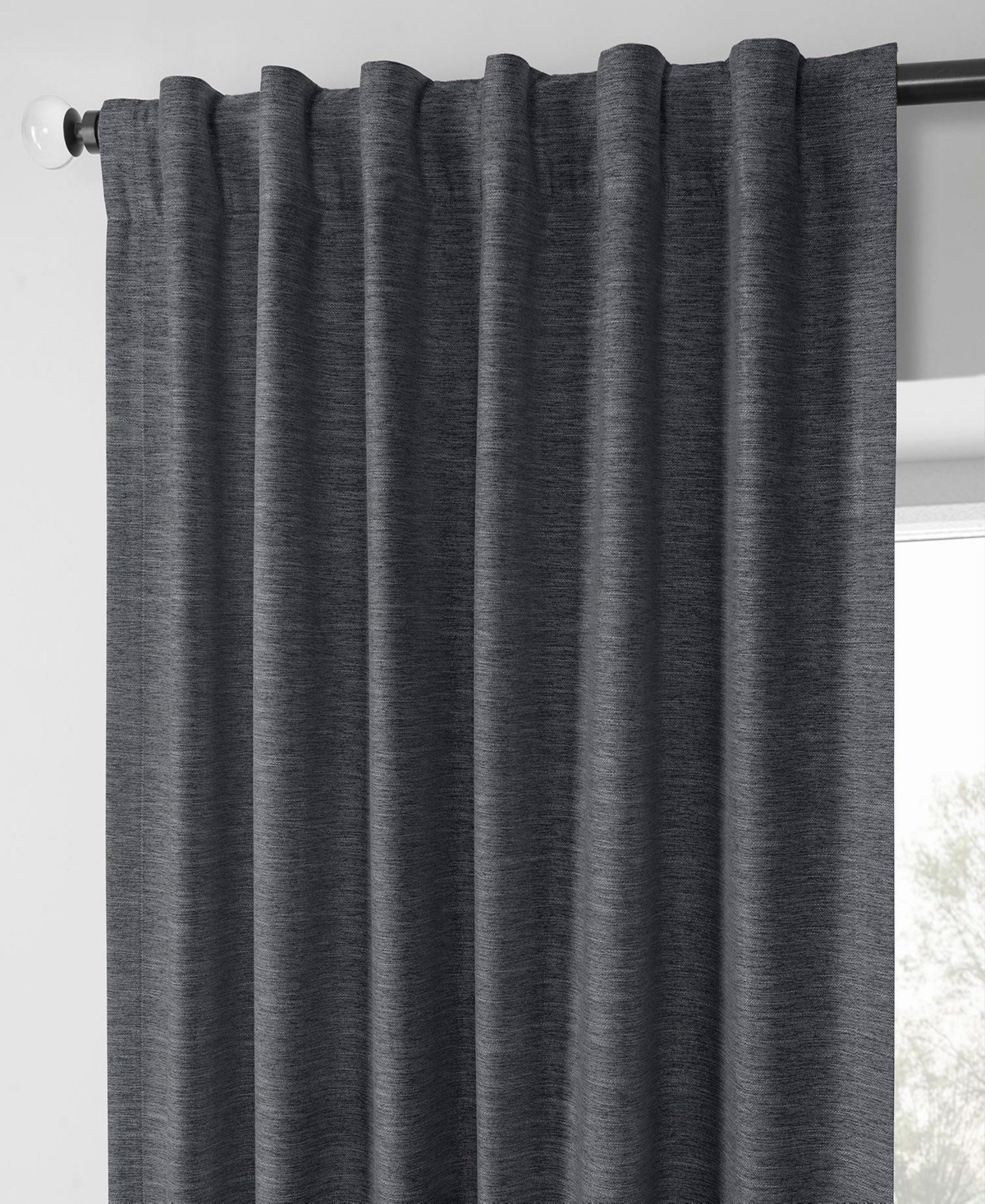 Half Price Drapes Boho Chic Faux Linen Blackout Curtain Pair (2 Panels