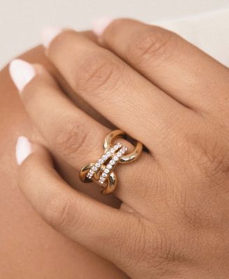 Gold Plated Double Sparkle Ring