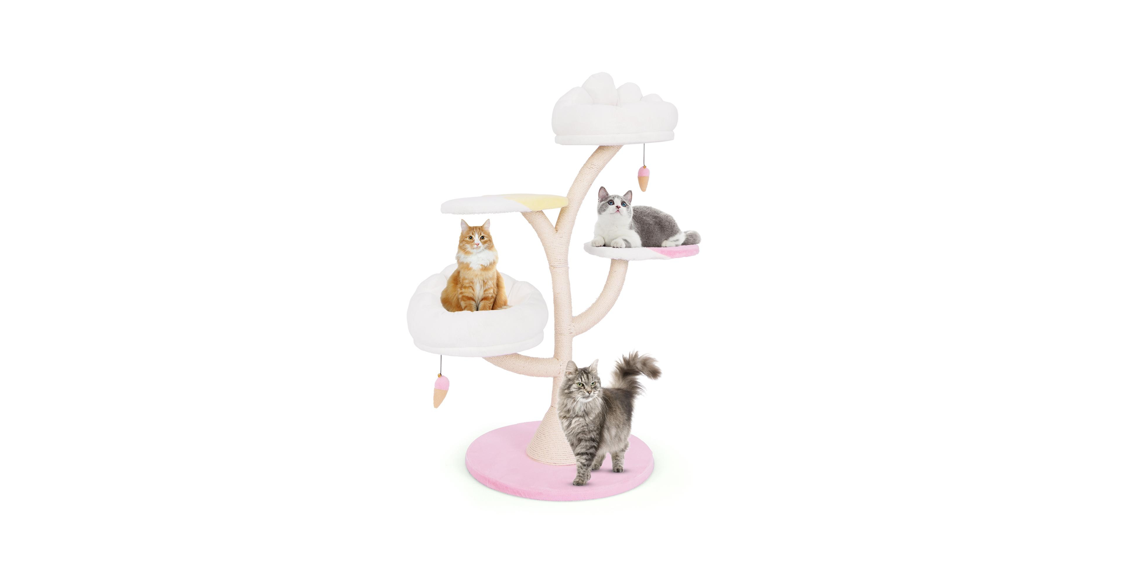 Skonyon Multi-Layer Cat Tree Cat Tower with 2 Cat Perches 2 Platforms