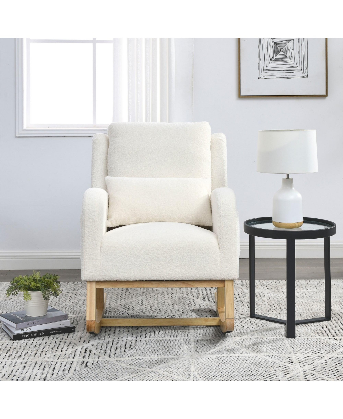 Boyel Living Modern Nursery Rocking Chair Living Room Casual Armchair Rocker
