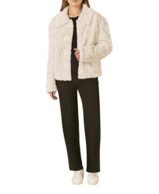 Women's Textured Faux Fur Jacket