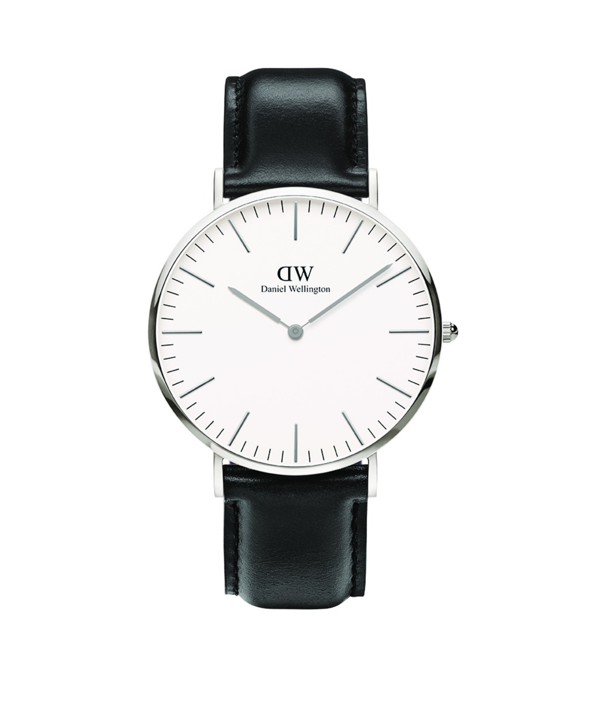 Daniel Wellington Unisex Analog Black Leather Watch Set, 40mm In Metallic