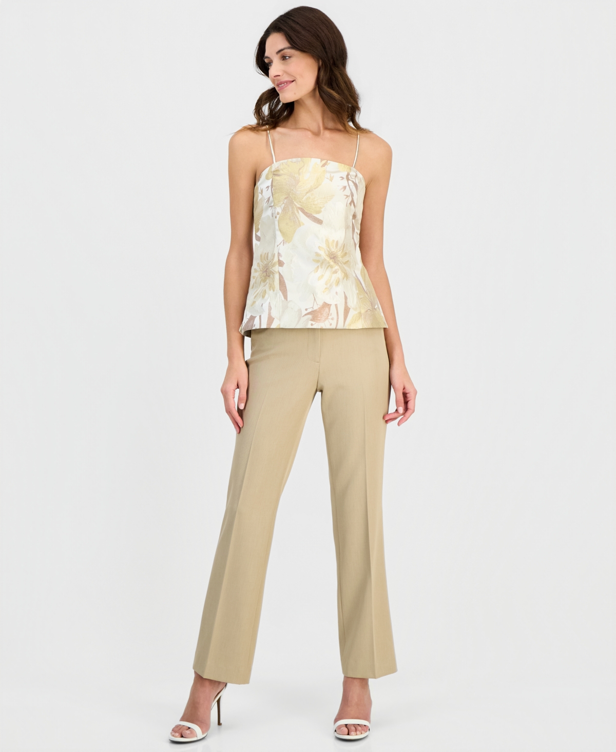 Anne Klein Women's Jacquard Chain-Strap Bustier Top