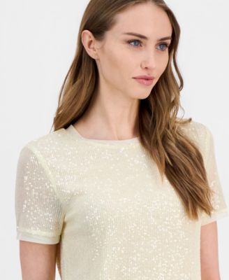 Petite Short-Sleeve Banded T-Shirt