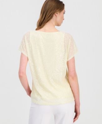 Women's Short-Sleeve Sequin Top