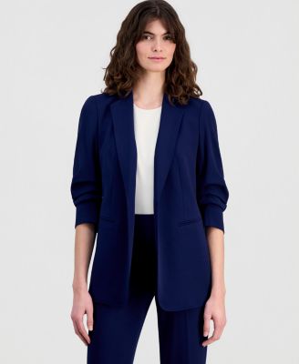 Women's Scrunch-Sleeve Open-Front Blazer