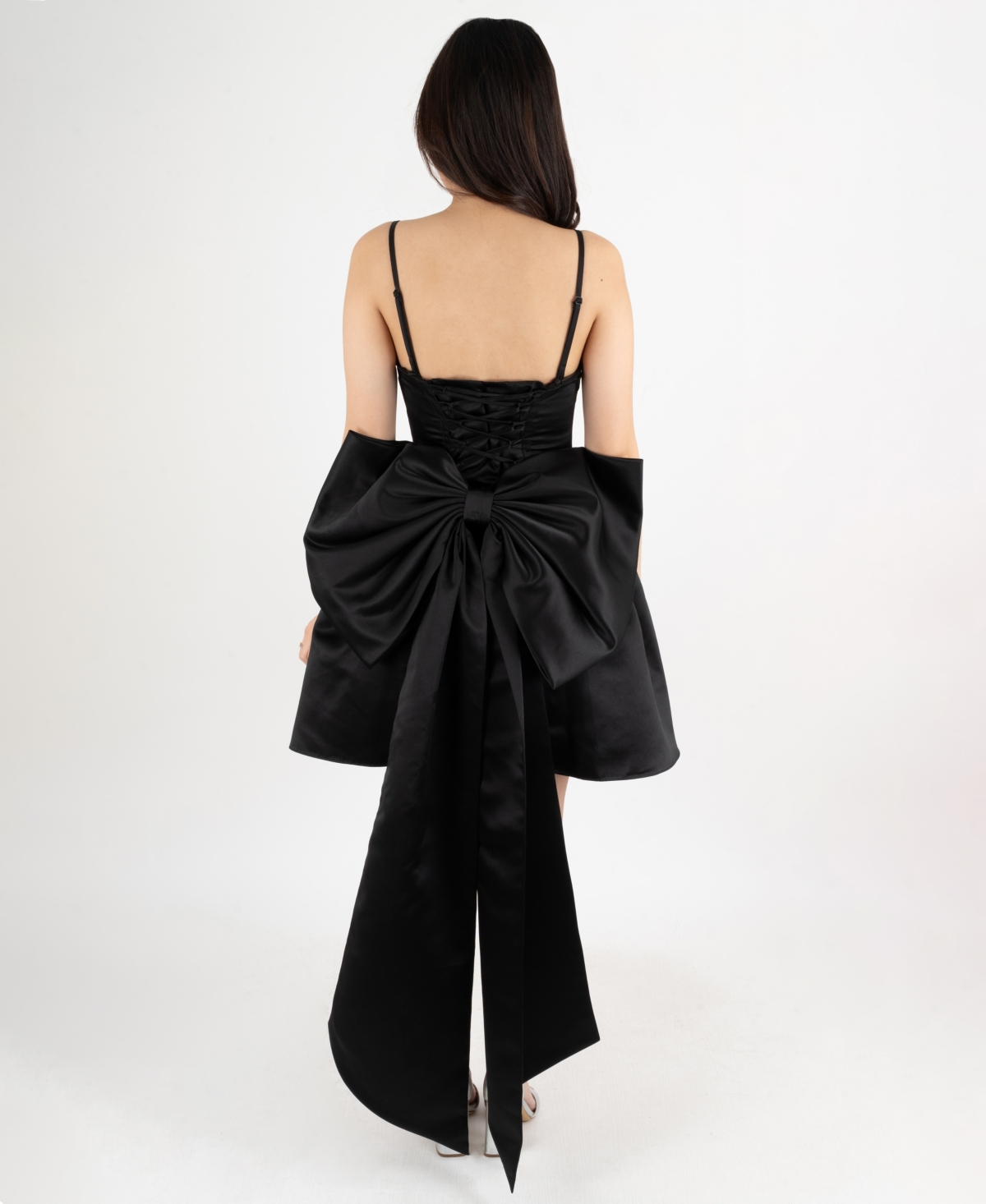 Dear Moon Juniors' Cowl Neck Bow Back Dress