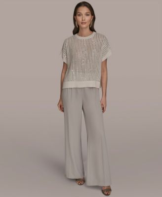 Women's Short-Sleeve Crewneck Sweater