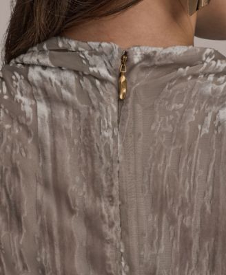 Women's High Cowl Neck Burnout Top