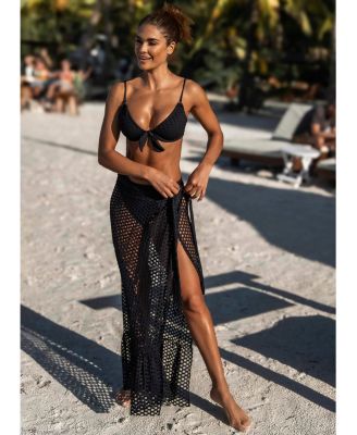Women's Lattice Wrap Maxi Skirt Cover-up