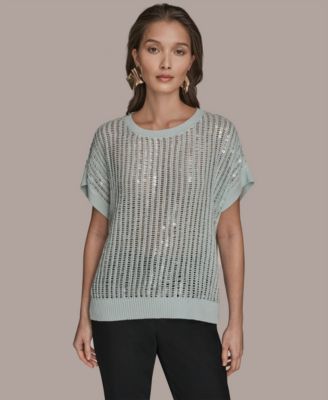 Women's Short-Sleeve Crewneck Sweater