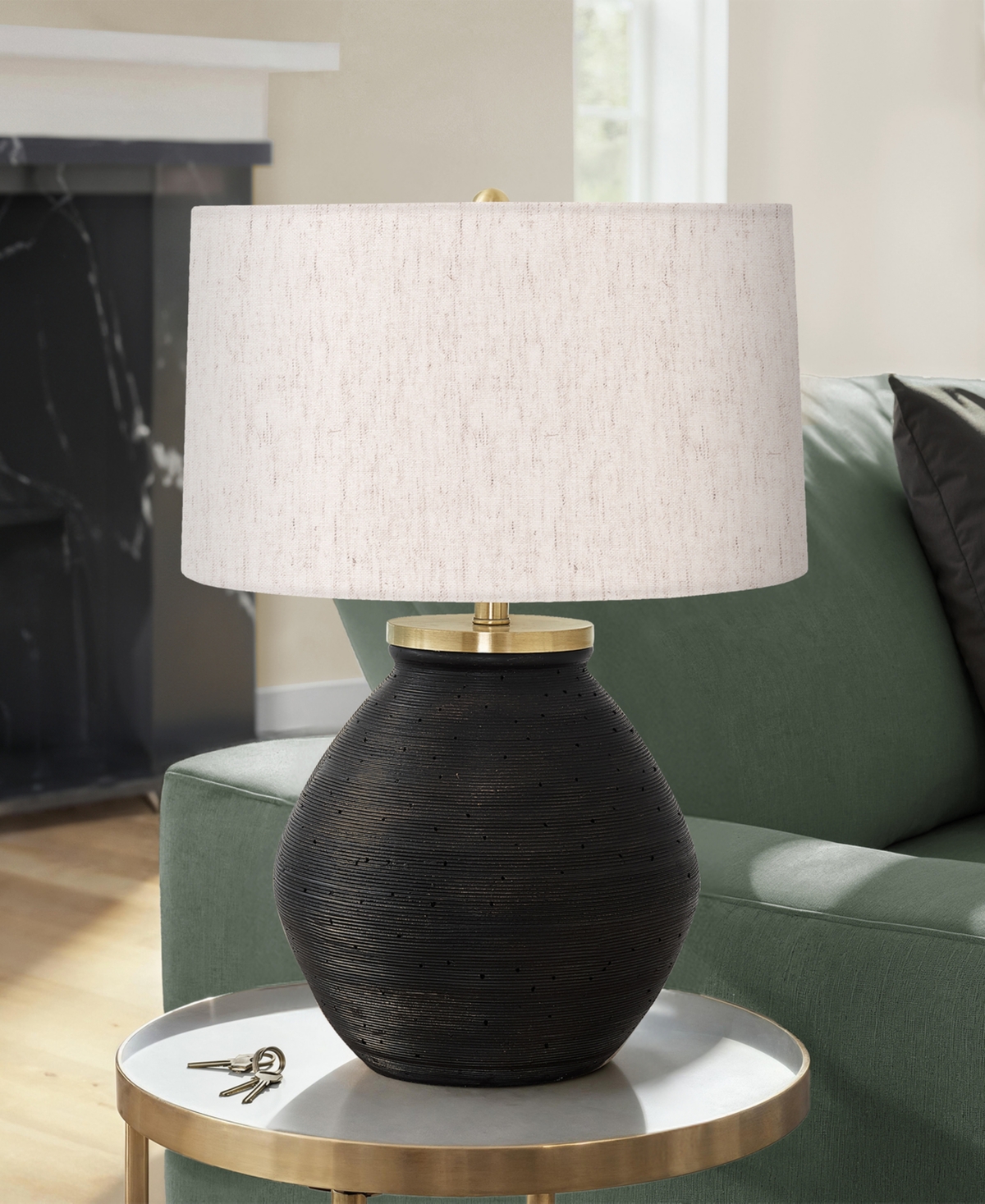 Monarch Specialties Lighting 25" Linen Table Lamp