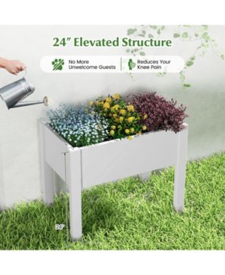 53-L Raised Bed Grow Box Self-Watering Planter Box Stand with Water Level Monitor