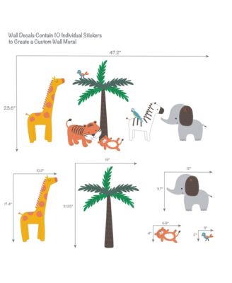 Lollipop Jungle Colorful Safari Themed Wall Decals/Stickers