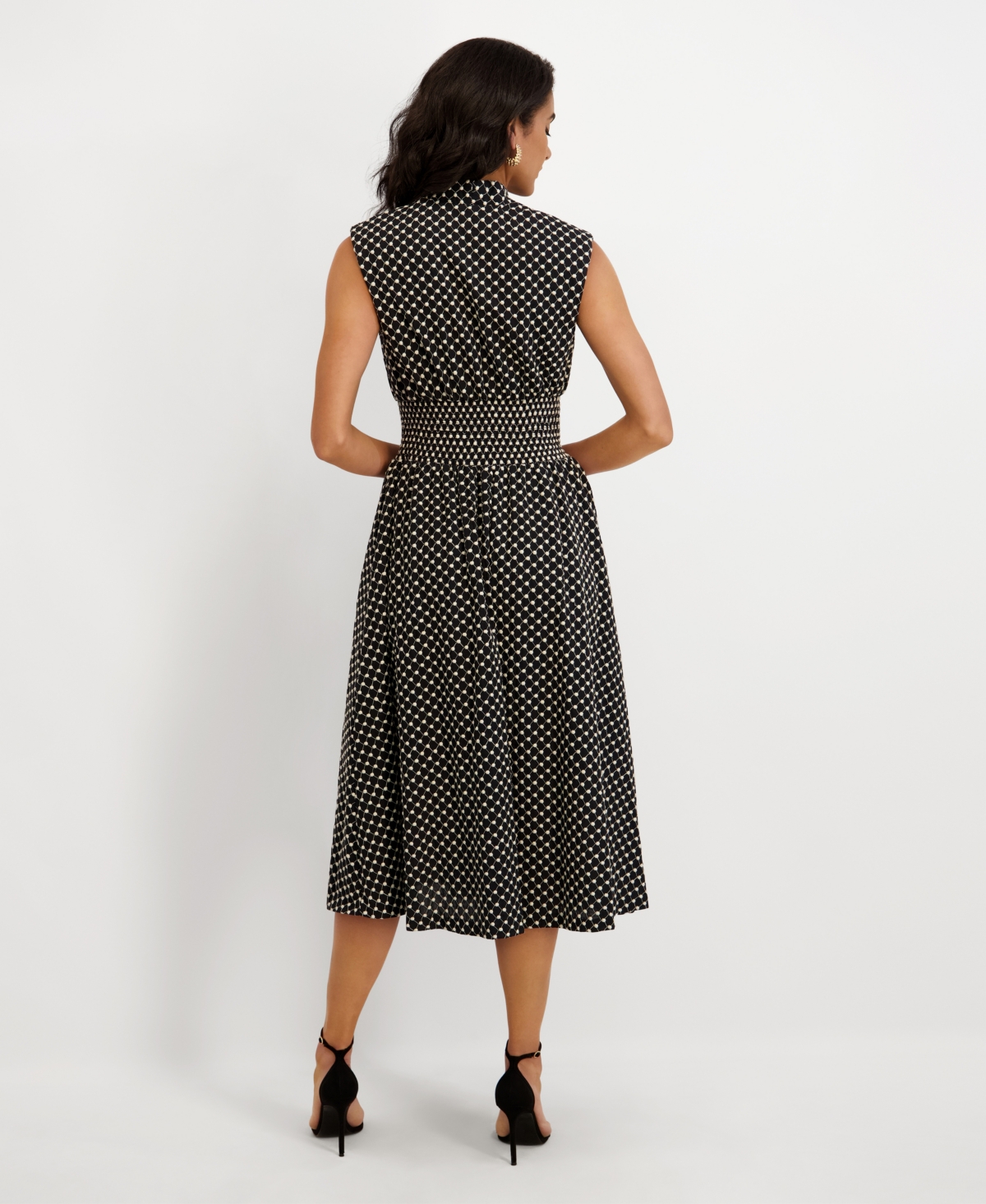 kensie Women's Embroidered Cotton Midi Dress