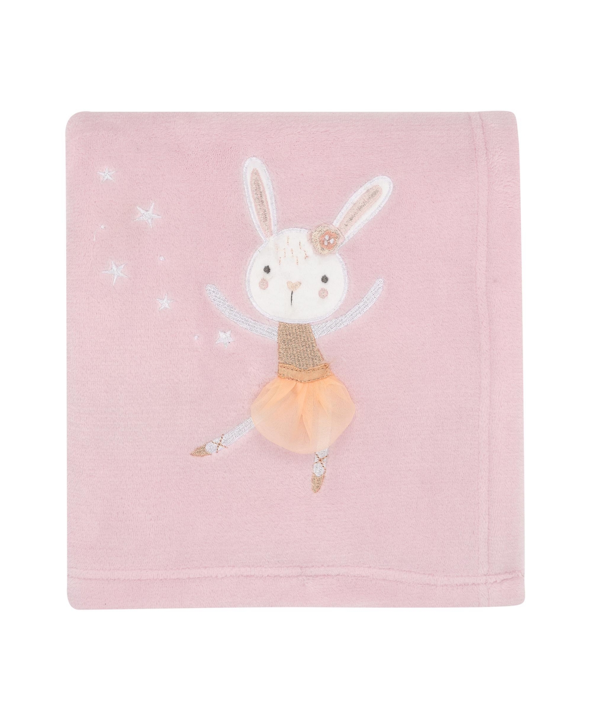 Bedtime Originals Tiny Dancer Pink Ballet Soft Fleece Bunny Applique Baby Blanket