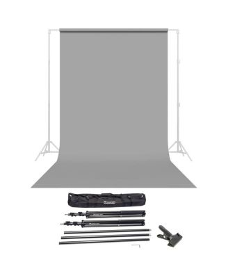 Widetone Seamless Background Paper, 86" wide x 36' Stone Gray #9 - Bundle With Flashpoint 10' Background Support System Air Cushioned,