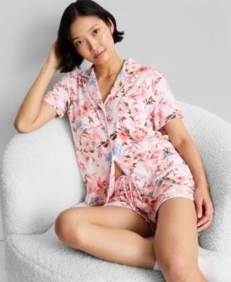 Women's Fluid Knit Notched-Collar Pajama Set  XS-3X