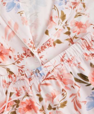 Women's Fluid Knit Notched-Collar Pajama Set  XS-3X