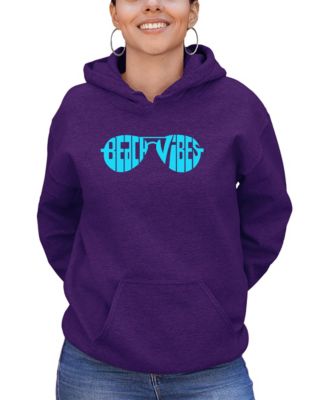 Women's Beach Vibes Word Art Long-Sleeve Sweatshirt