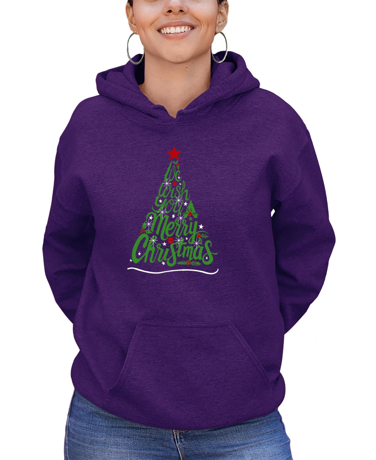 Women's We Wish You A Merry Christmas Word Art Long-Sleeve Sweatshirt