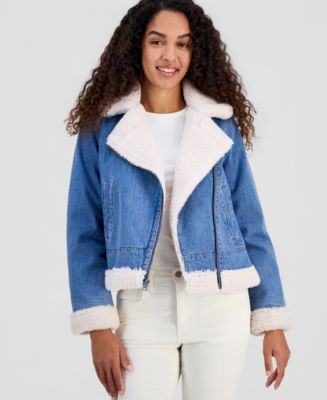Levi's Women's Denim Laydown Collar Moto Jacket - Macy's