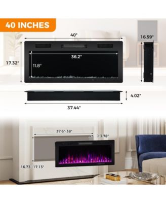 Fireplace 40 Inches Recessed and Wall Mounted for 2' x 6' Stud