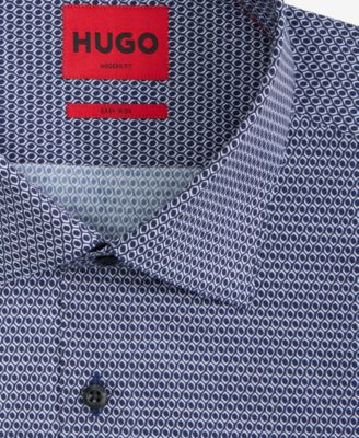 Men's Modern-Fit Circle Print Dress Shirt 