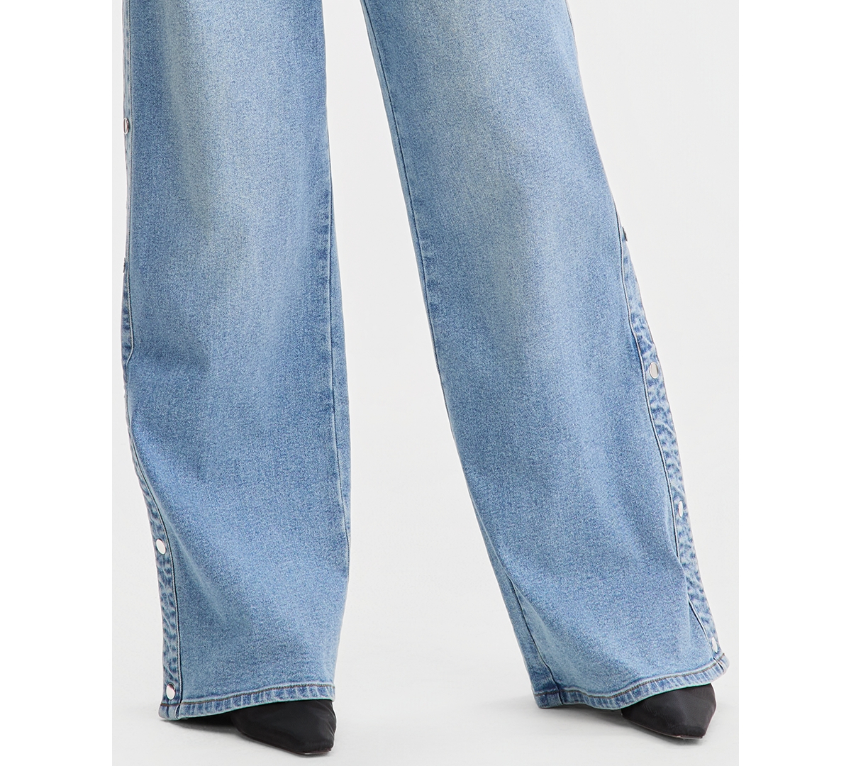 Bar Iii Women's High Rise Studded Wide Leg Jeans, Macy's Exclusive