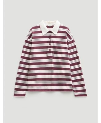 Women's Cotton Striped Polo Top