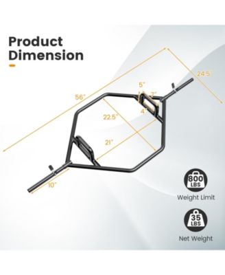 Olympic Hex Trap Bar with 2 Spring Collars and Foldable Handle