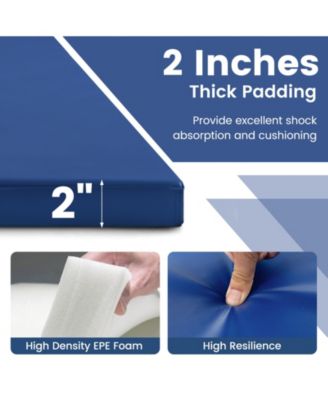 4-Panel PU Leather Folding Exercise Mat with Carrying Handles