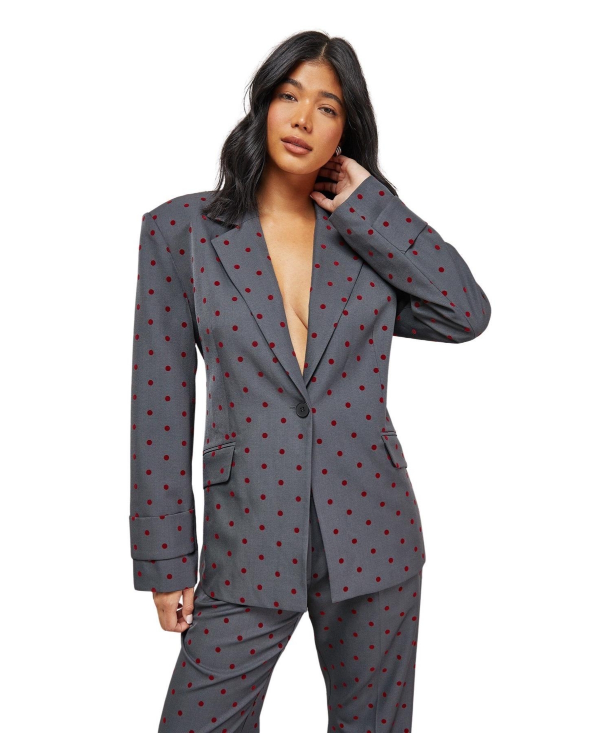 Warehouse Women's Velvet Spot Blazer