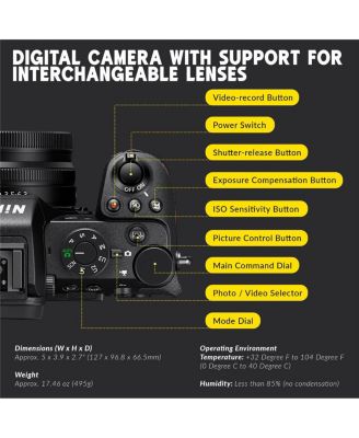 Z50II Mirrorless Camera with NIKKOR Z DX 16-50mm f/3.5-6.3 VR Lens, Bundle with 128GB Memory Card, 46mm Filter Kit and Bag