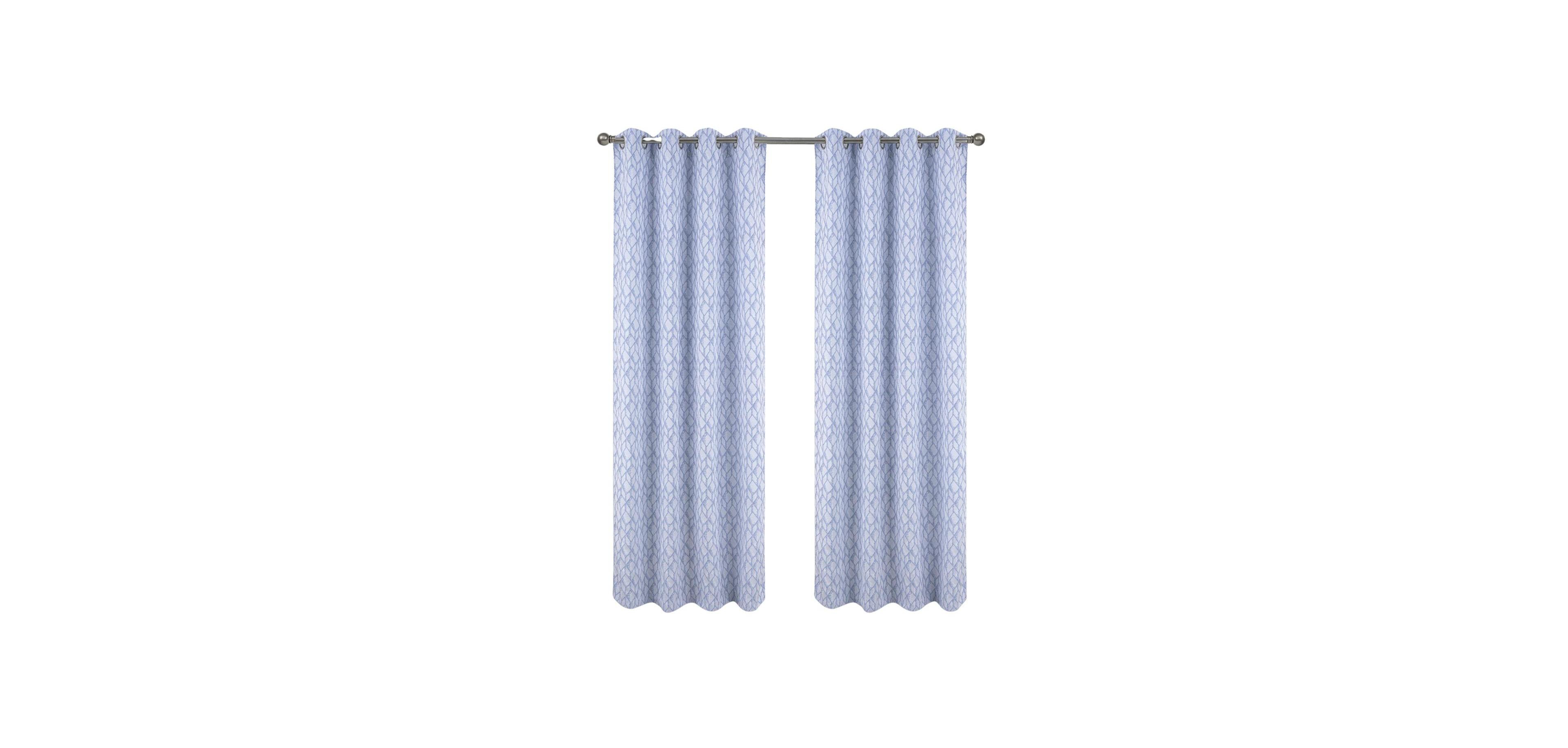 Rt Designer Collection Cubix Jacquard Grommet Luxurious Modern Design Curtain Panel 54" x 84" Blue