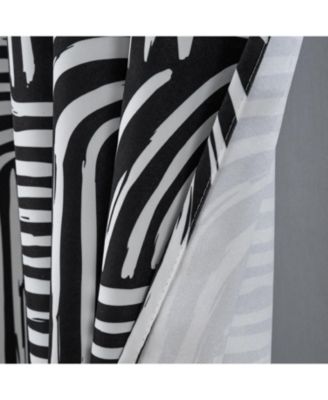 RT Designer Collection Ashton Printed Blackout Luxurious Decorative Grommet Curtain Panel 54" x 84" Black