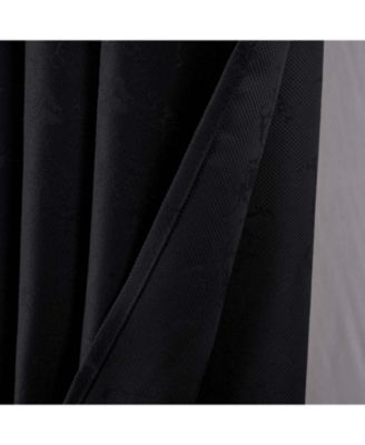 RT Designer Collection Cosmo Shimmer Jacquard 2 Pack Grommet Curtain Panel Pair 36" x 84" Black