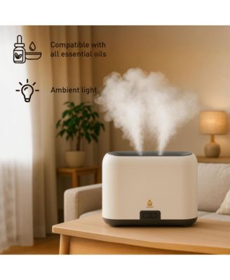 FlameGlow Aromatherapy Diffuser & 6-Pack Essential Oils Wellness Bundle – Pure Relaxation with Light, Scent & Serenity