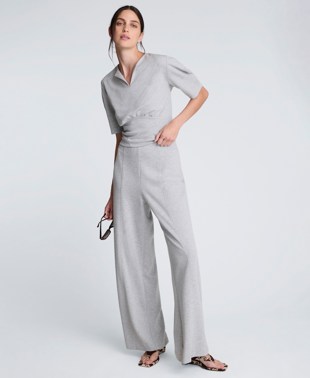 Kenneth Cole Women's V-Neck Cropped Top