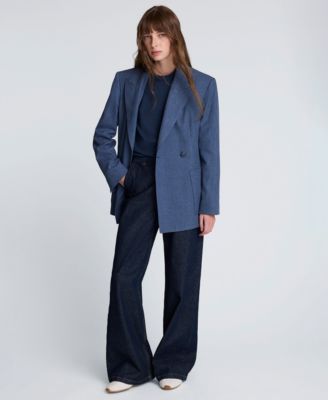 Women's Textured Pinstriped Long-Sleeve Jacket